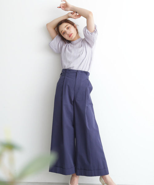 FREE'S MART（フリーズマート）の「刺繍ストライプバルーンスリーブブラウス（シャツ/ブラウス・レディース・ホワイト/グレー/イエロー・FREE）」の10枚目の写真