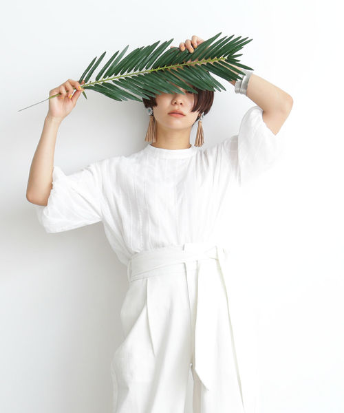 FREE'S MART（フリーズマート）の「刺繍ストライプバルーンスリーブブラウス（シャツ/ブラウス・レディース・ホワイト/グレー/イエロー・FREE）」の8枚目の写真