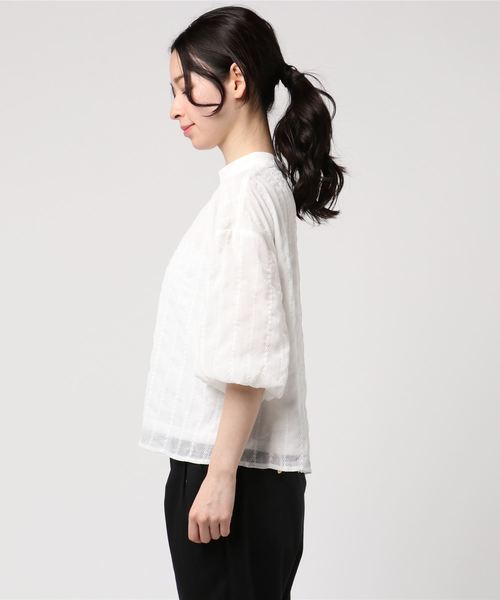 FREE'S MART（フリーズマート）の「刺繍ストライプバルーンスリーブブラウス（シャツ/ブラウス・レディース・ホワイト/グレー/イエロー・FREE）」の5枚目の写真