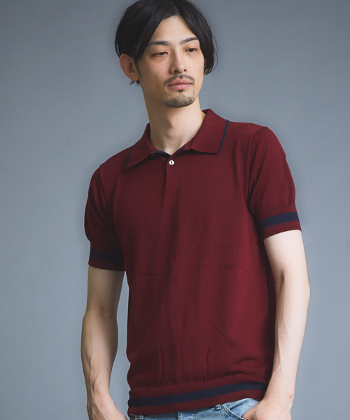 5351 POUR LES HOMMES（ゴーサンゴーイチプールオム）の「テンセルクレイドニットポロシャツ（ポロシャツ・メンズ・ネイビー/ブラック/ワインレッド・44/46/48）」の13枚目の写真