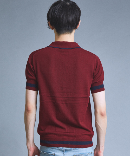 5351 POUR LES HOMMES（ゴーサンゴーイチプールオム）の「テンセルクレイドニットポロシャツ（ポロシャツ・メンズ・ネイビー/ブラック/ワインレッド・44/46/48）」の11枚目の写真