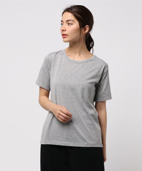 Samansa Mos2 blue（サマンサモスモスブルー）の「ドライ半袖Ｔシャツ（Tシャツ/カットソー・レディース・ブラック/パープル/グレー/オフホワイト/イエロー/ブルー・MEDIUM/LARGE）」の4枚目の写真