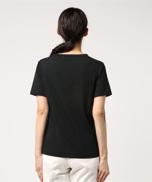 Samansa Mos2 blue（サマンサモスモスブルー）の「ドライ半袖Ｔシャツ（Tシャツ/カットソー・レディース・ブラック/パープル/グレー/オフホワイト/イエロー/ブルー・MEDIUM/LARGE）」の7枚目の写真