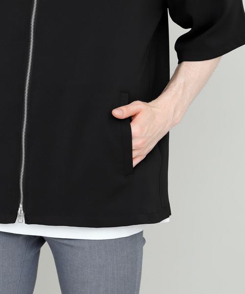 EMMA CLOTHES(エマクローズ)の「Short Sleeve Zip Shirt スイングトップジップシャツ 半袖(シャツ/ブラウス・メンズ・ブラック/ベージュ/ピンク/ネイビー・M/L)」の13枚目の写真