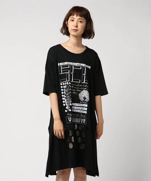 Scolar スカラー の スカラ子ロゴ箔ワンピース ワンピース Wear