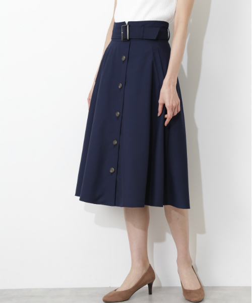 NATURAL BEAUTY BASIC(ナチュラルビューティーベーシック)の「トレンチスカート(スカート・レディース・ネイビー/グリーン/キャメル・SMALL/MEDIUM/X-SMALL)」の2枚目の写真