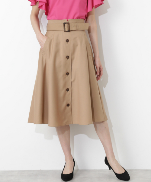 NATURAL BEAUTY BASIC(ナチュラルビューティーベーシック)の「トレンチスカート(スカート・レディース・ネイビー/グリーン/キャメル・SMALL/MEDIUM/X-SMALL)」の3枚目の写真