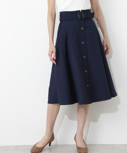 NATURAL BEAUTY BASIC(ナチュラルビューティーベーシック)の「トレンチスカート(スカート・レディース・ネイビー/グリーン/キャメル・SMALL/MEDIUM/X-SMALL)」の6枚目の写真