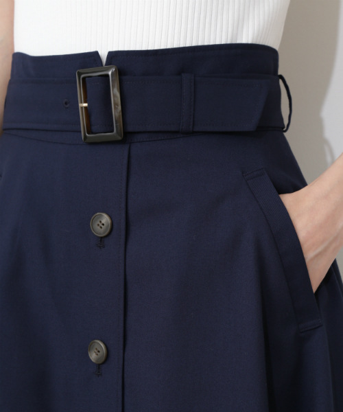 NATURAL BEAUTY BASIC(ナチュラルビューティーベーシック)の「トレンチスカート(スカート・レディース・ネイビー/グリーン/キャメル・SMALL/MEDIUM/X-SMALL)」の9枚目の写真