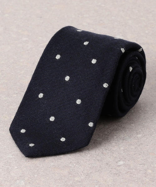 green label relaxing(グリーンレーベルリラクシング)の「GATTI WOOL 8.0 ドット ネクタイ ◆(ネクタイ・メンズ・ワインレッド/ダークブラウン/ロイヤルブルー/ネイビー・FREE)」の3枚目の写真