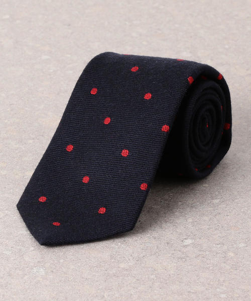 green label relaxing(グリーンレーベルリラクシング)の「GATTI WOOL 8.0 ドット ネクタイ ◆(ネクタイ・メンズ・ワインレッド/ダークブラウン/ロイヤルブルー/ネイビー・FREE)」の4枚目の写真