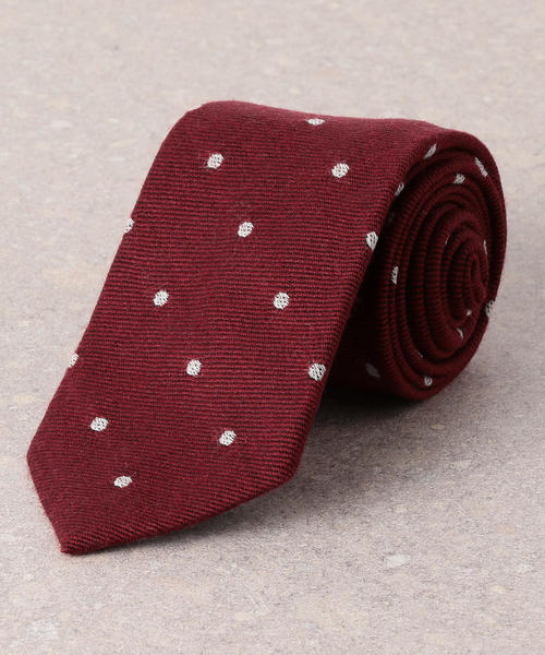 green label relaxing(グリーンレーベルリラクシング)の「GATTI WOOL 8.0 ドット ネクタイ ◆(ネクタイ・メンズ・ワインレッド/ダークブラウン/ロイヤルブルー/ネイビー・FREE)」の1枚目の写真