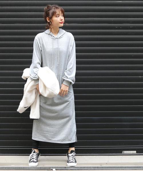 Doula Doula(ドゥーラドゥーラ)の「スウェットロングパーカーワンピ(ワンピース・レディース・ブラック/ネイビー/グレー/ダークグレー・FREE)」の20枚目の写真