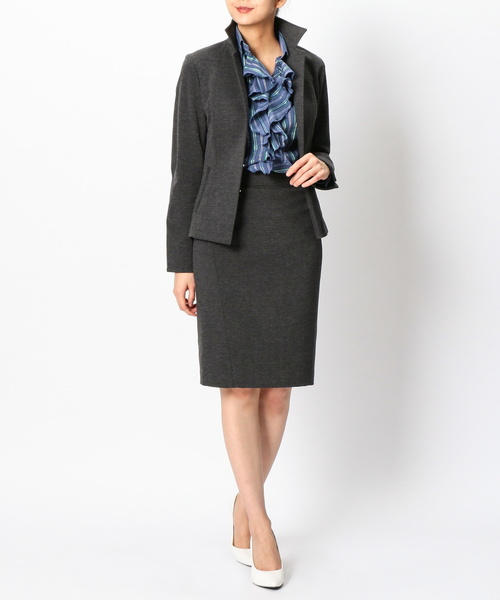 NARACAMICIE(ナラカミーチェ)の「【セットアップスーツ対応】ミラノリブ裏起毛タイトスカート(スカート・レディース・グレー/ブラック・SMALL/MEDIUM/LARGE)」の22枚目の写真