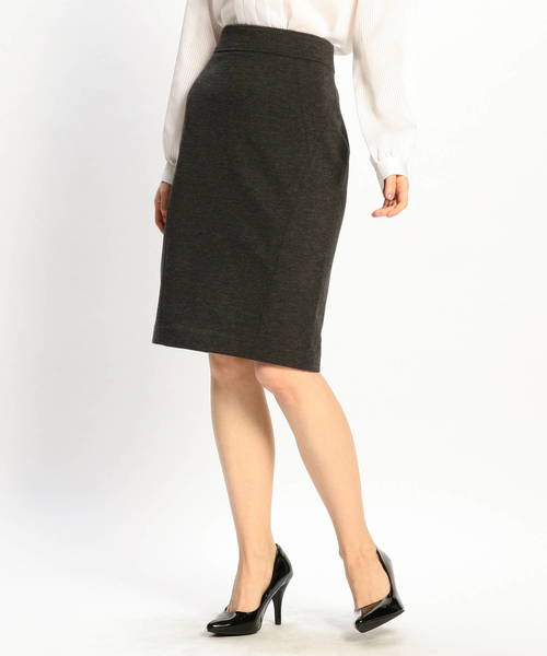 NARACAMICIE(ナラカミーチェ)の「【セットアップスーツ対応】ミラノリブ裏起毛タイトスカート(スカート・レディース・グレー/ブラック・SMALL/MEDIUM/LARGE)」の3枚目の写真