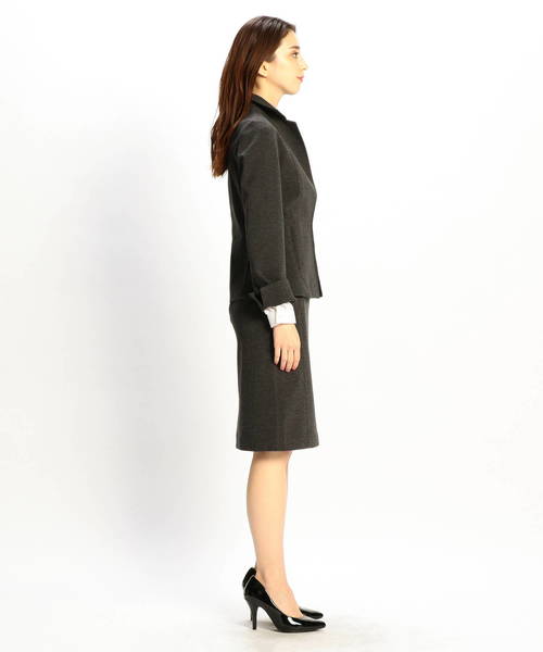 NARACAMICIE(ナラカミーチェ)の「【セットアップスーツ対応】ミラノリブ裏起毛タイトスカート(スカート・レディース・グレー/ブラック・SMALL/MEDIUM/LARGE)」の12枚目の写真