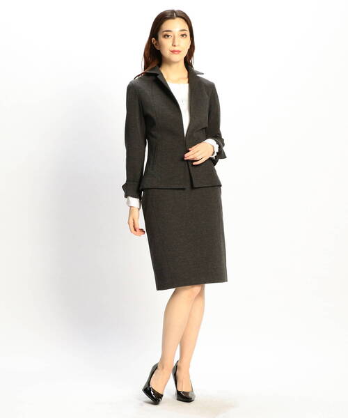 NARACAMICIE(ナラカミーチェ)の「【セットアップスーツ対応】ミラノリブ裏起毛タイトスカート(スカート・レディース・グレー/ブラック・SMALL/MEDIUM/LARGE)」の14枚目の写真