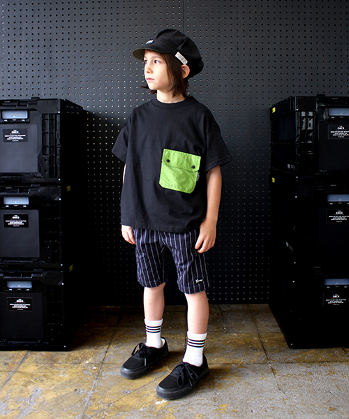 GROOVY COLORS(グルービーカラーズ)の「ストライプ クライミング ショートパンツ(その他パンツ・キッズ・ネイビー/グレー・90/100/110/120/130/140)」の1枚目の写真