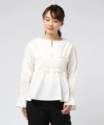 綿ツイルシャーリングブラウス