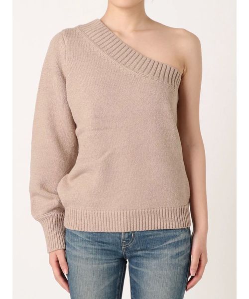 Ungrid(アングリッド)の「ワンショルダーニット(ニット/セーター・レディース・ベージュ/オフホワイト/グリーン・FREE)」の10枚目の写真