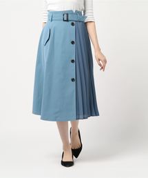 サイドプリーツ トレンチスカート