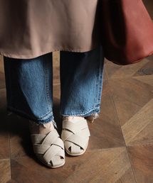 SESTO | クロスバンドのぺたんこフラットスリッパサンダル(サンダル)