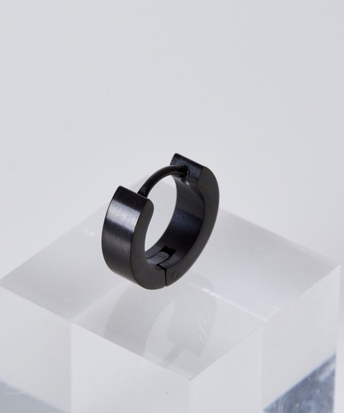 SHIHARA フラットフープピアスシングル K18YG K18 flat hoop pierced