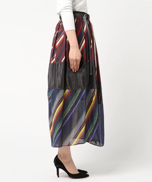 kolor（カラー）の「マルチカラーSK（Tシャツ/カットソー・レディース・バーガンディー・2）」の2枚目の写真