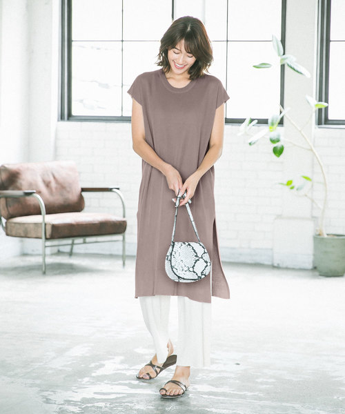 LOEWE★ワンピース コットン サイドスリット ミドル丈 フィット 楽天市場】＼エントリー10倍／綿100％ ロング Tシャツ