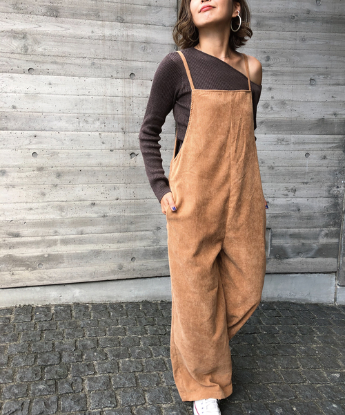 meJane（ミージェーン）の「コーデュロイ/後ろリボンオーバーオール