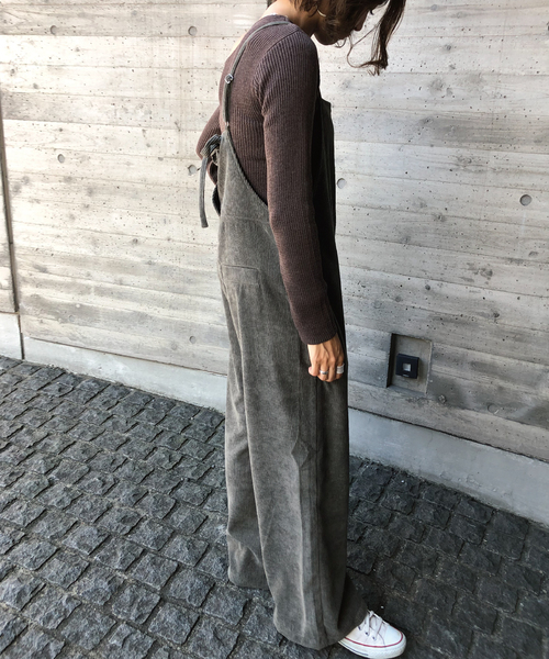 meJane(ミージェーン)の「コーデュロイ/後ろリボンオーバーオール(サロペット/オーバーオール・レディース・キャメル/カーキ/ブラック/ダークブラウン/アイボリー/ベージュ・FREE)」の22枚目の写真