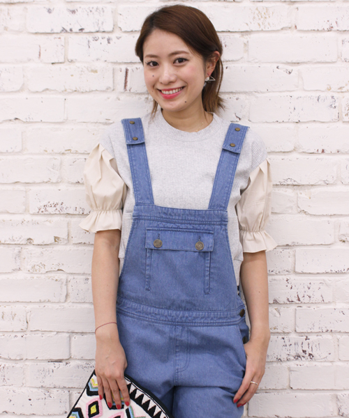 mystic（ミスティック）の「布帛パフスリーブプルオーバー（Tシャツ/カットソー・レディース・ブラック/ベージュ/グレー/オフホワイト・ﾌﾘ-）」の13枚目の写真