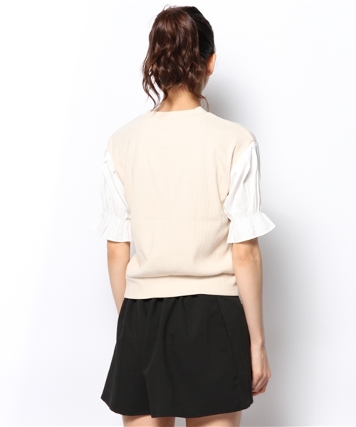 mystic（ミスティック）の「布帛パフスリーブプルオーバー（Tシャツ/カットソー・レディース・ブラック/ベージュ/グレー/オフホワイト・ﾌﾘ-）」の9枚目の写真