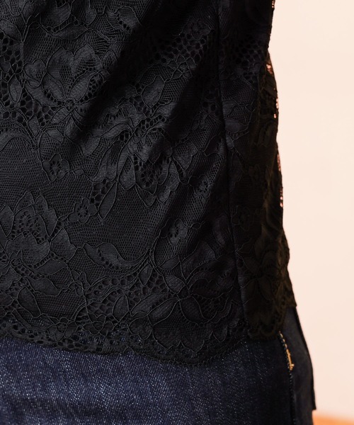 natural couture（ナチュラルクチュール）の「【WEB限定】前後2WAY総レースインナー（タンクトップ・レディース・オフホワイト/ブラック/モカ/ミント/ピンクベージュ/グレイッシュベージュ・FREE）」の14枚目の写真