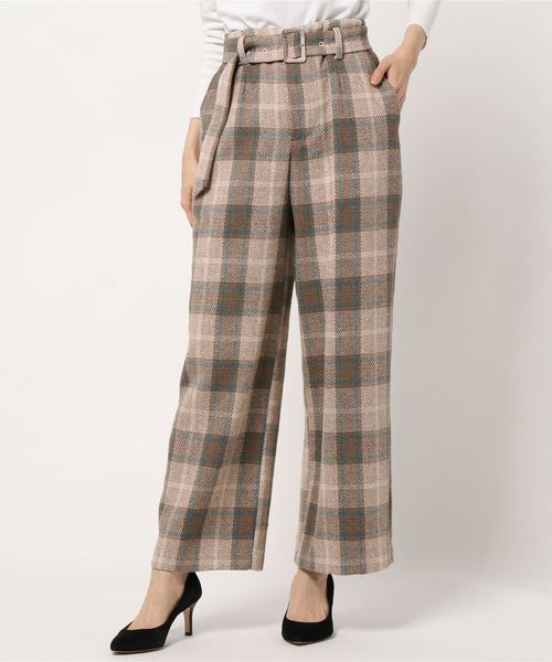 archives（アルシーヴ）の「チェックパンツ（その他パンツ・レディース・アイボリー/キャメル/ブラウン・MEDIUM）」の3枚目の写真