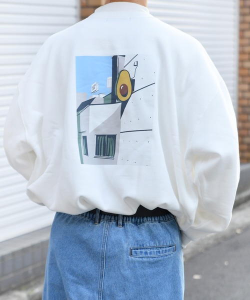 kutir(クティール)の「裏起毛アボカドプリントスウェット(Tシャツ/カットソー・メンズ・ライトブラウン/ブラック/ホワイト・LARGE/MEDIUM)」の2枚目の写真