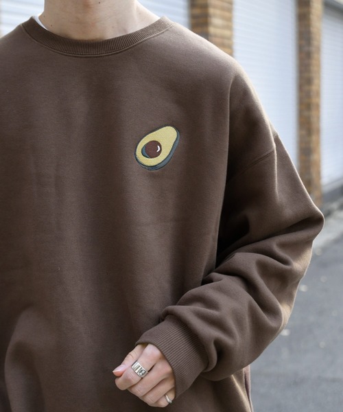 kutir(クティール)の「裏起毛アボカドプリントスウェット(Tシャツ/カットソー・メンズ・ライトブラウン/ブラック/ホワイト・LARGE/MEDIUM)」の6枚目の写真