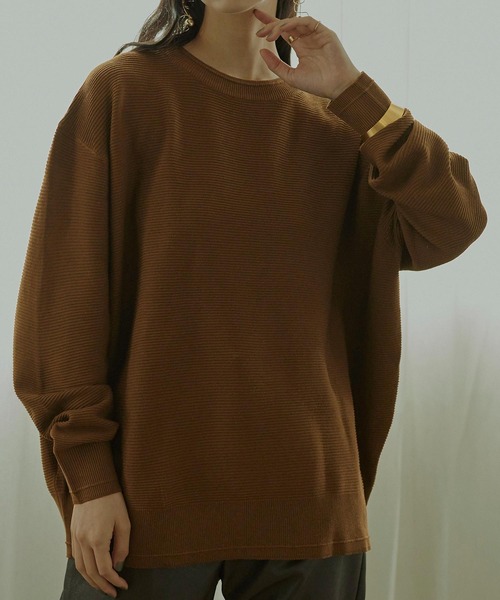 miette(ミエット)の「ガーター編みニットプルオーバー(ニット/セーター・レディース・ブラウン/カーキ/ブラック・FREE)」の1枚目の写真