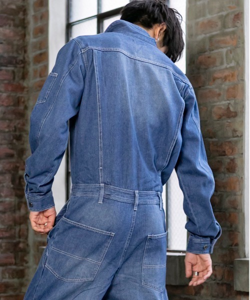 BLUE MEN TRIP（ブルーメントリップ）の「9oz ライトオンス デニム / スタイリッシュ オールインワン（つなぎ/オールインワン・メンズ・ブラック/インディゴブルー/ライトインディゴブルー・LL/M/L）」の20枚目の写真