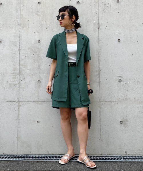 PAGEBOY（ページボーイ）の「リネンライクセットアップジャケットSS（その他アウター・レディース・ブラック/ベージュ/グリーン・FREE）」の18枚目の写真