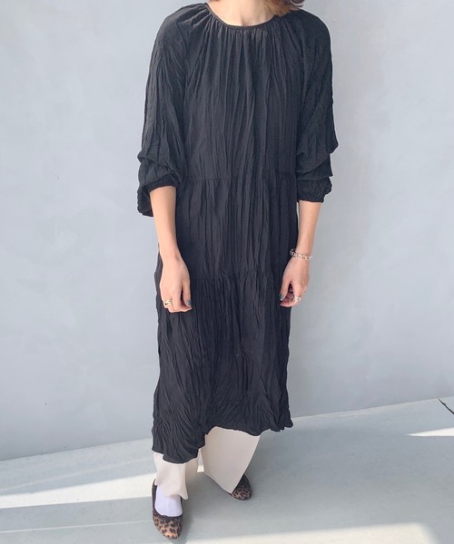 LE MORE（リモア）の「リンクルロングワンピース（ワンピース・レディース・ホワイト/ブラック・FREE）」の11枚目の写真