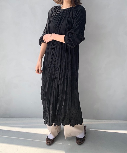 LE MORE（リモア）の「リンクルロングワンピース（ワンピース・レディース・ホワイト/ブラック・FREE）」の14枚目の写真