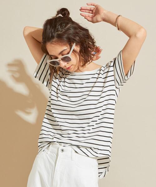 BEAUTY&YOUTH UNITED ARROWS（ビューティーアンドユースユナイテッドアローズ）の「【WEB限定】by ※∴ラウンドネックドロップスリーブTシャツ（Tシャツ/カットソー・レディース・オフホワイト/グレー/ブラック/その他2/その他1/その他3・FREE）」の4枚目の写真