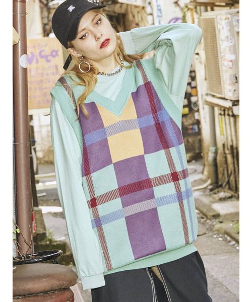 jouetie（ジュエティ）の「チュニックニットベスト（ニット/セーター・レディース・ピンク/グリーン/ボルドー・MEDIUM）」の10枚目の写真