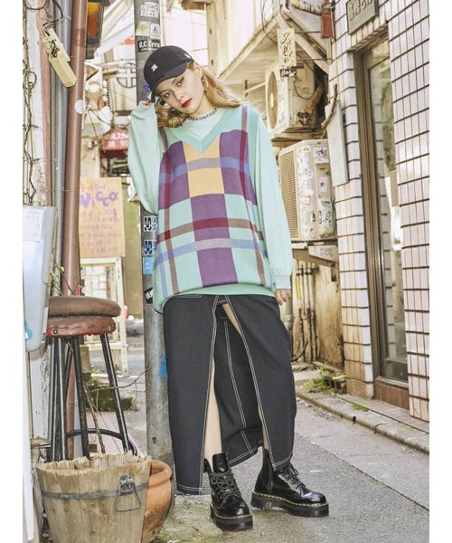 jouetie（ジュエティ）の「チュニックニットベスト（ニット/セーター・レディース・ピンク/グリーン/ボルドー・MEDIUM）」の11枚目の写真