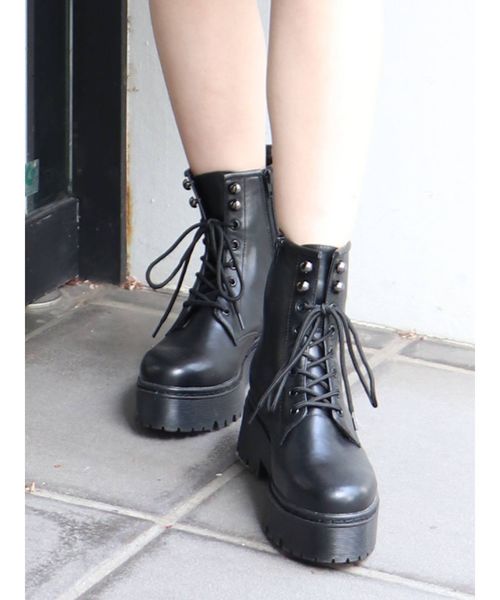 MURUA（ムルーア）の「レースアップワークブーツ（ブーツ・レディース・ブラック・35/36/37）」の13枚目の写真