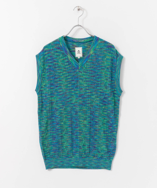 mando（マンド）の「mando　KNIT VEST∴（ベスト・メンズ・ブルー・1/2）」の3枚目の写真