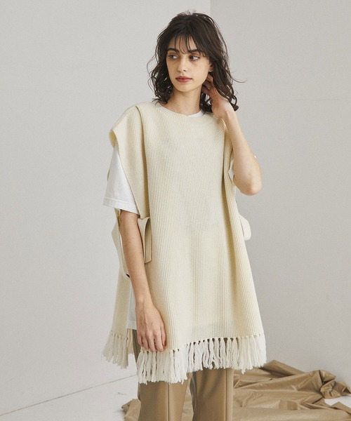 UNITED TOKYO（ユナイテッドトウキョウ）の「2wayケープニットベスト（ベスト・レディース・ブラック/ホワイト・0）」の11枚目の写真