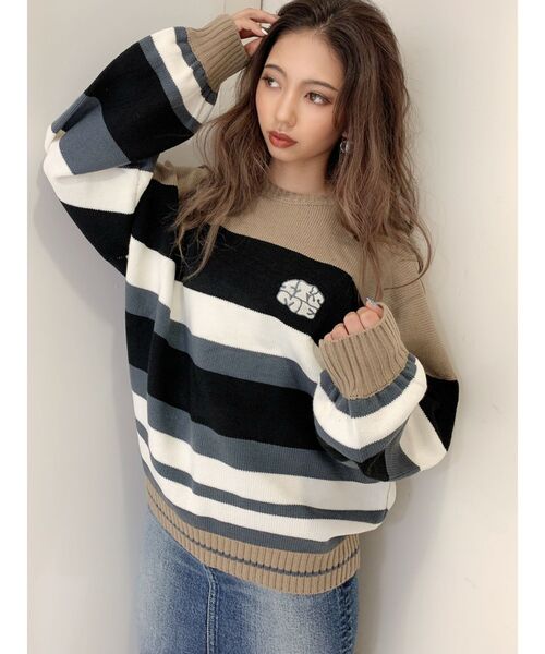 GYDA（ジェイダ）の「EYE CANDYジャガードニットTOPS（ニット/セーター・レディース・ブラック/ベージュ/その他/その他2・FREE）」の10枚目の写真