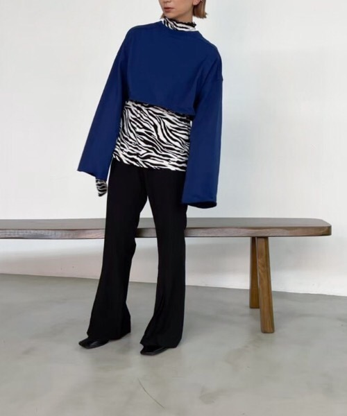 Solace（ソレイス）の「ボリュームスリーブクロップドカットソー/solace（Tシャツ/カットソー・レディース・ホワイト/チャコールグレー/ブルー・FREE）」の22枚目の写真